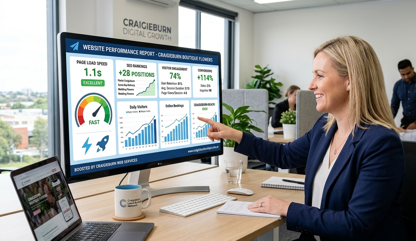 Faster websites for businesses in Craigieburn improving customer experience, SEO performance, and website speed optimisation