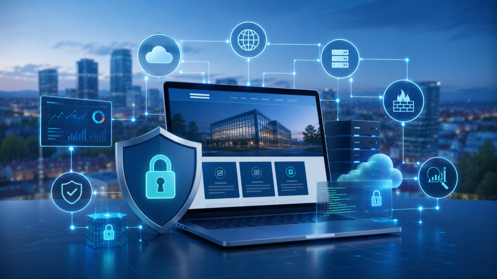 Website security in Epping protecting a business website with cloud hosting and cybersecurity features.